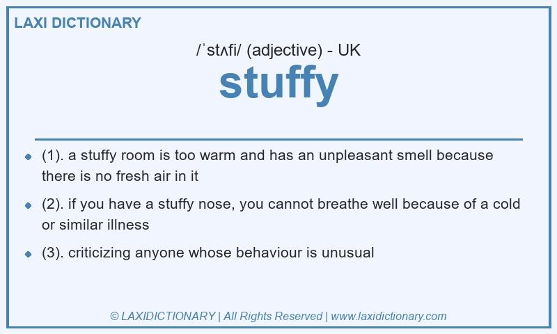 Definition stuffy in British English