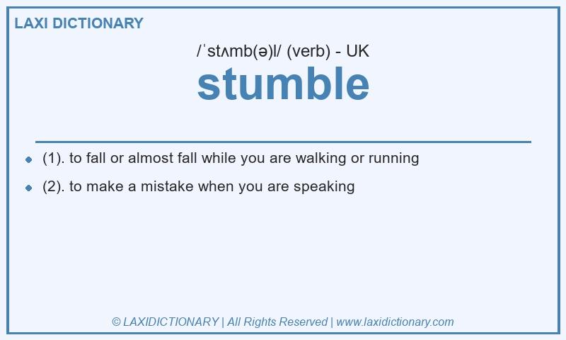 Definition stumble in British English