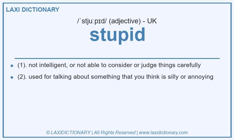 Definition stupid in British English