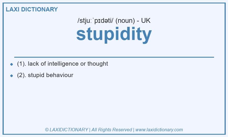 Definition stupidity in British English
