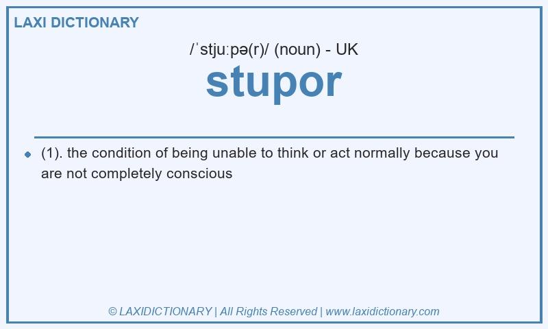 Definition stupor in British English