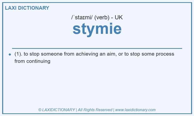 Definition stymie in British English