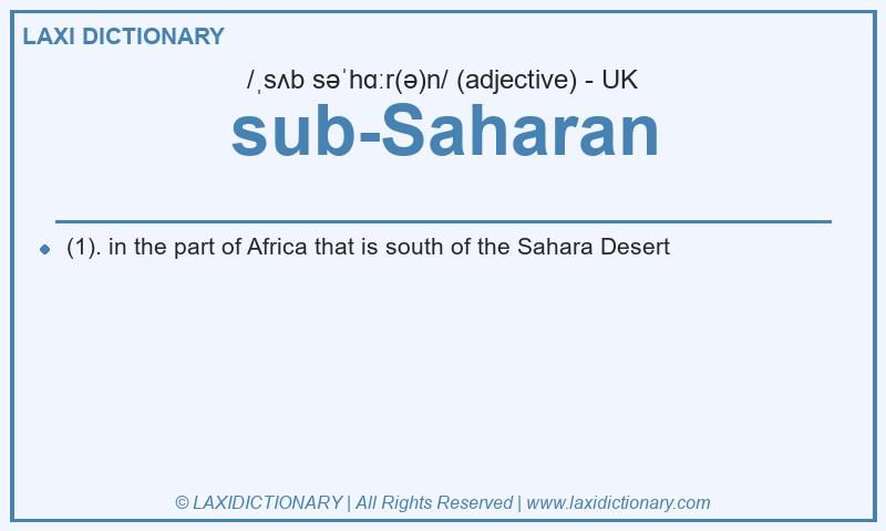 Definition sub-Saharan in British English