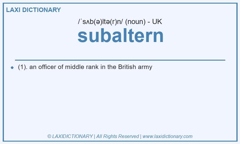 Definition subaltern in British English
