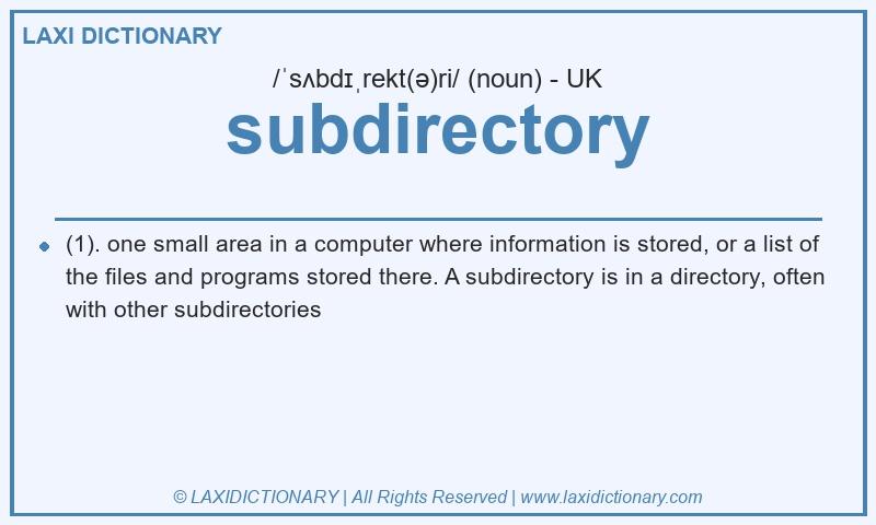Definition subdirectory in British English
