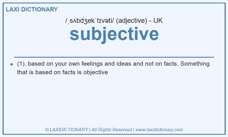 Definition subjective in British English