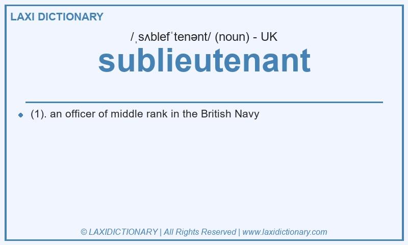 Definition sublieutenant in British English