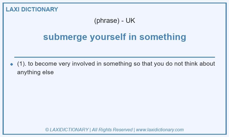 Definition submerge yourself in something in British English