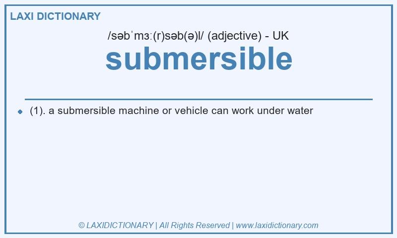 Definition submersible in British English