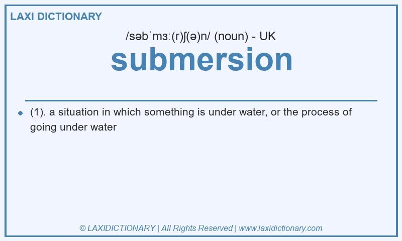 Definition submersion in British English
