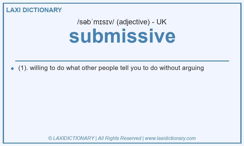 Definition submissive in British English