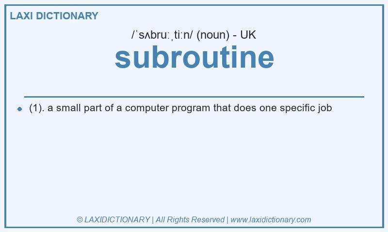 Definition subroutine in British English