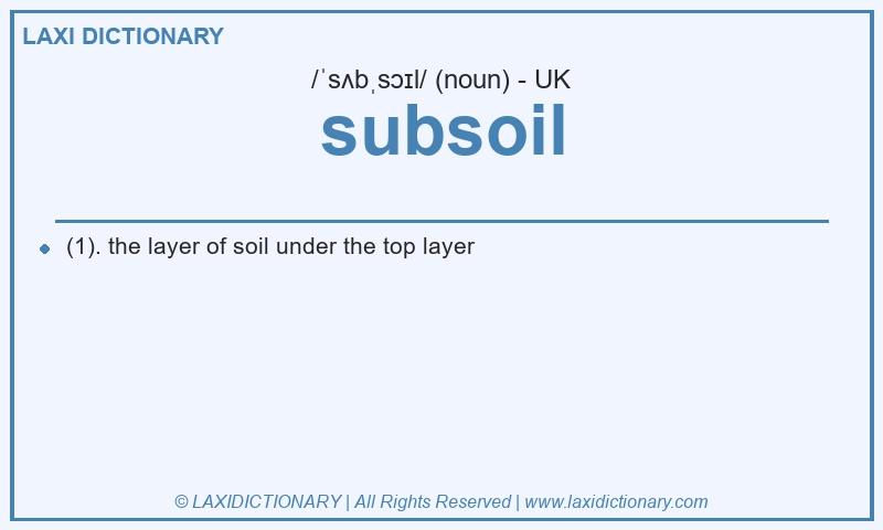 Definition subsoil in British English