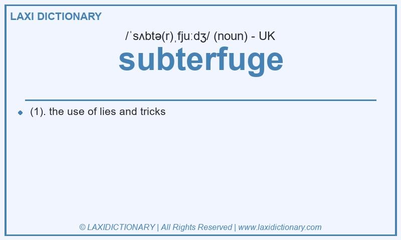 Definition subterfuge in British English