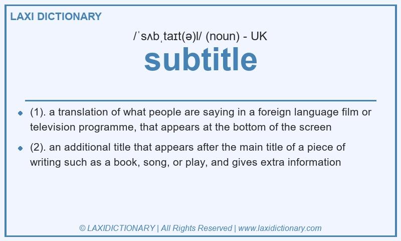 Definition subtitle in British English