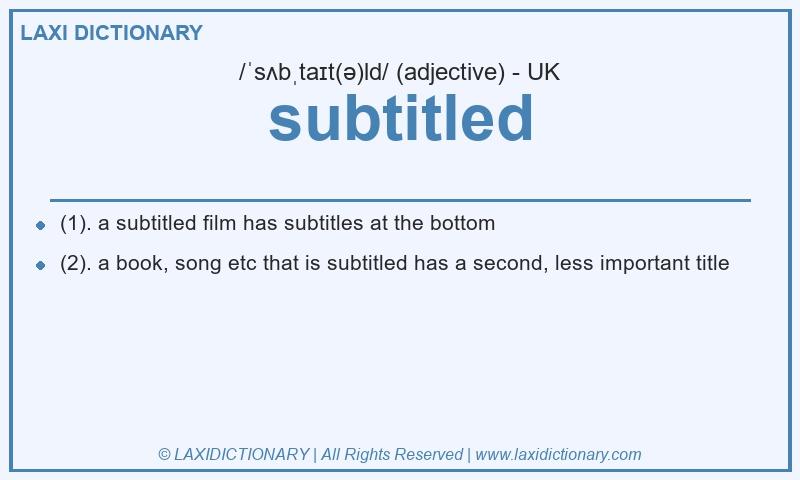 Definition subtitled in British English