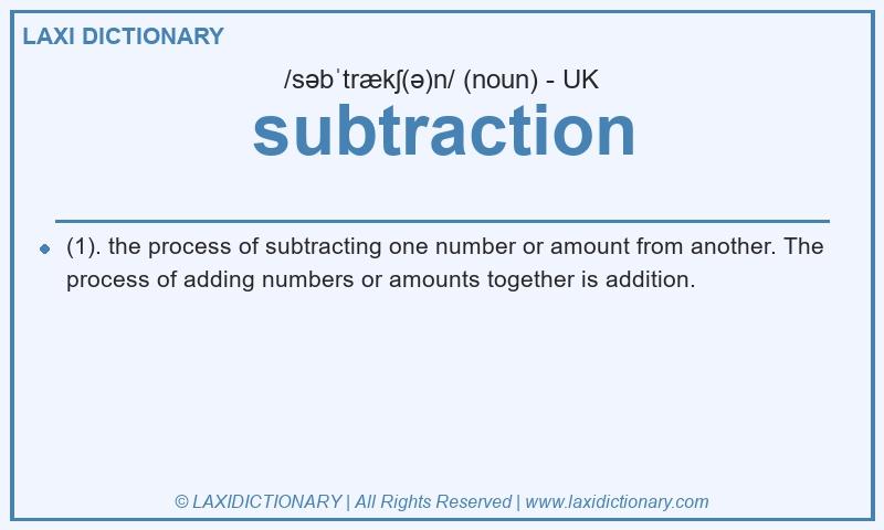 Definition subtraction in British English