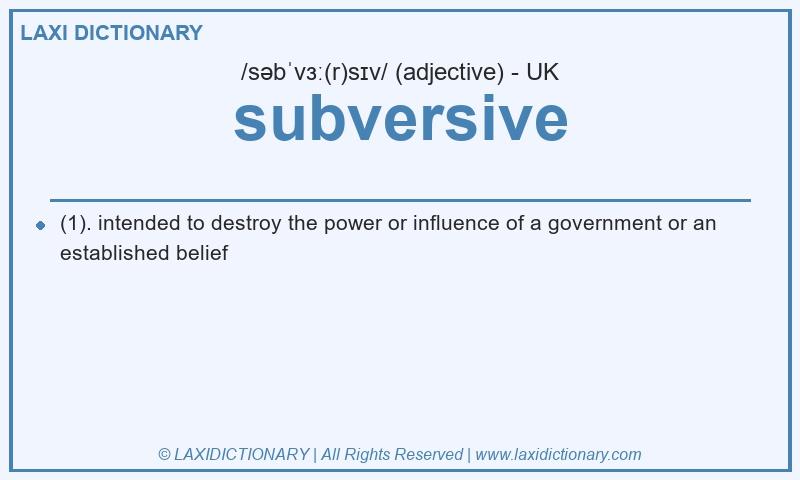 Definition subversive in British English