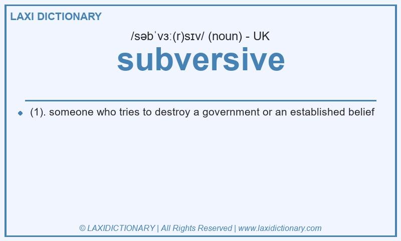 Definition subversive in British English