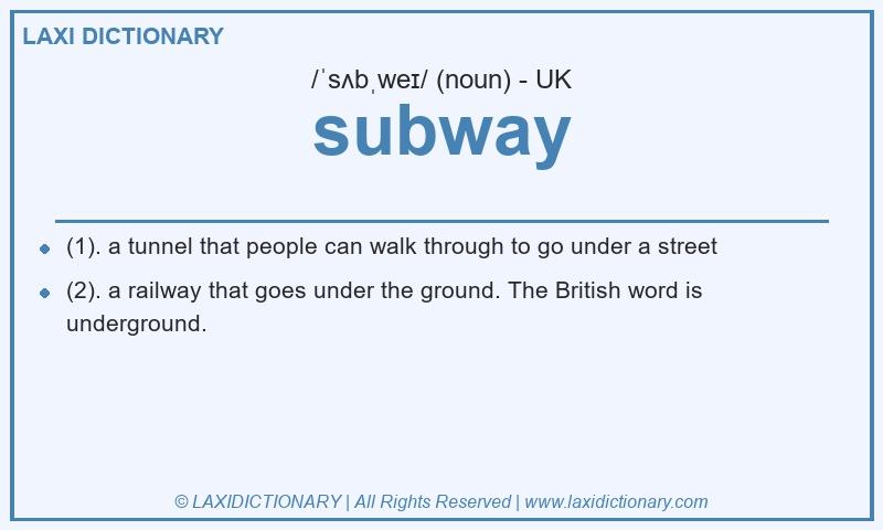 Definition subway in British English