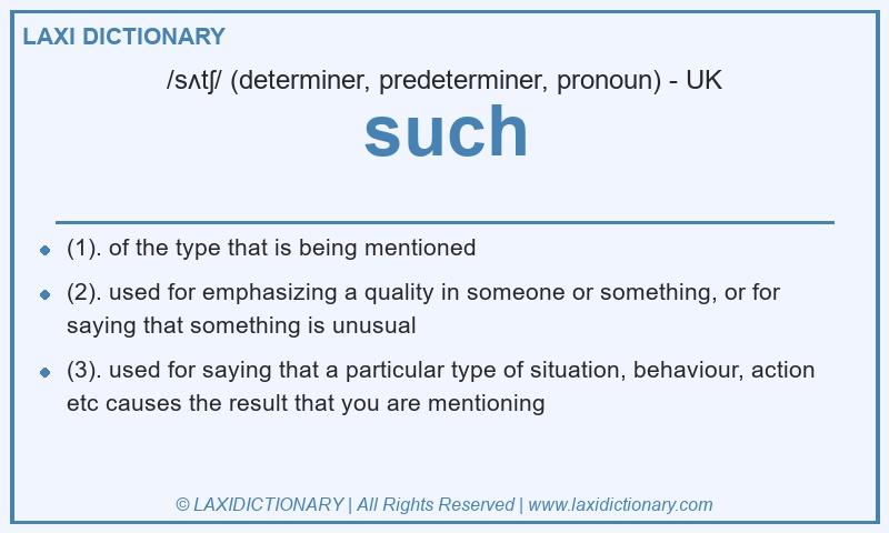 Definition such in British English