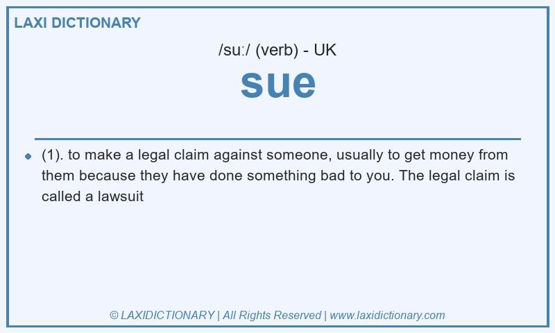 Definition sue in British English