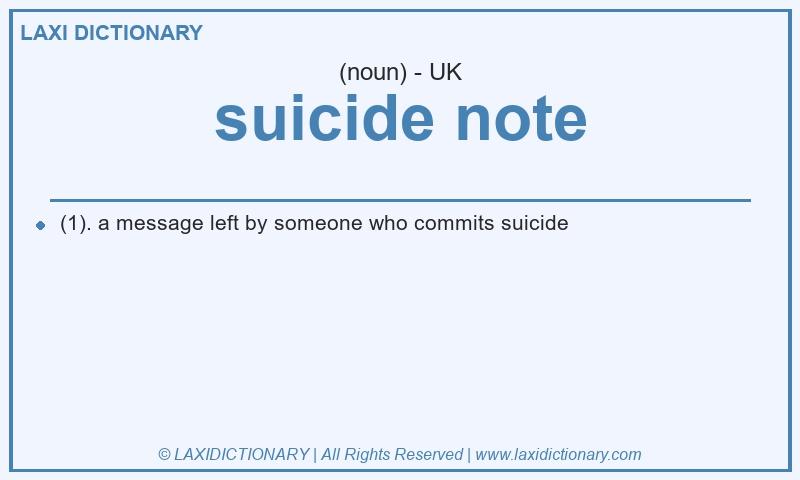 Definition suicide note in British English