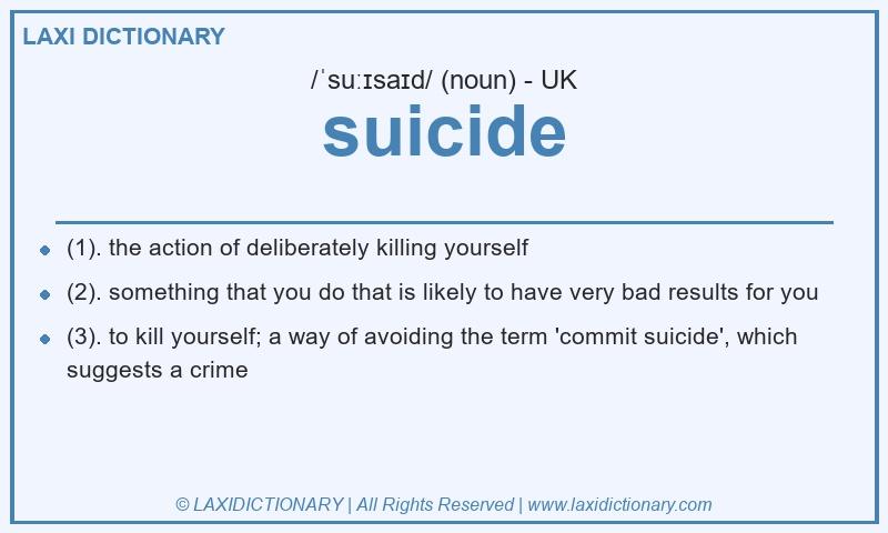 Definition suicide in British English