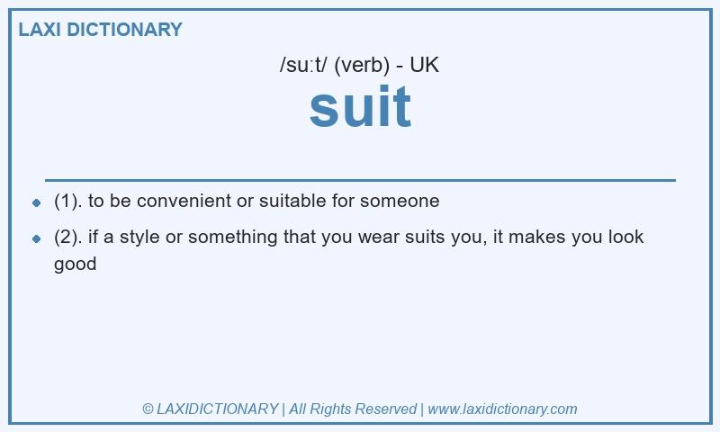 Definition suit in British English