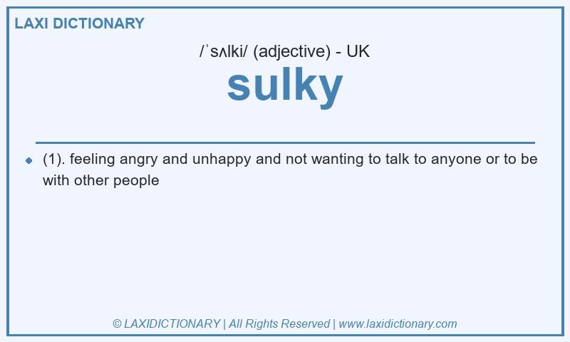 Definition sulky in British English