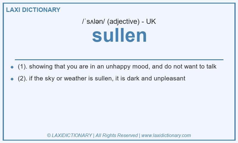 Definition sullen in British English