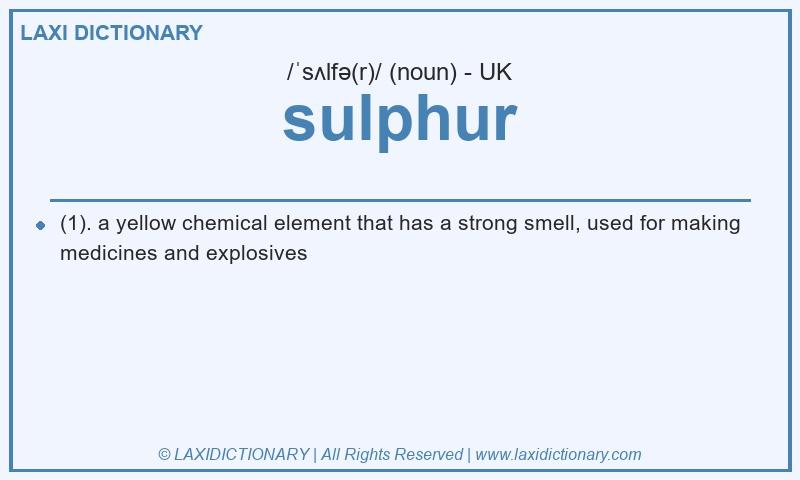 Definition sulphur in British English
