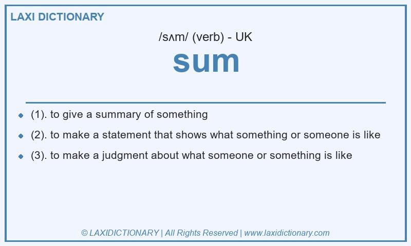 Definition sum in British English