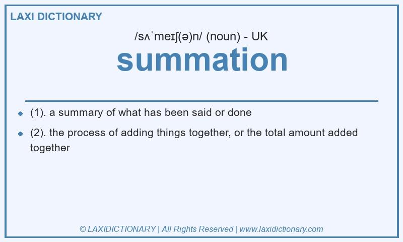 Definition summation in British English