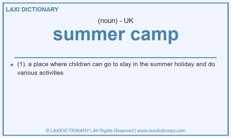 Definition summer camp in British English