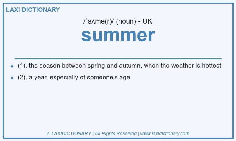 Definition summer in British English