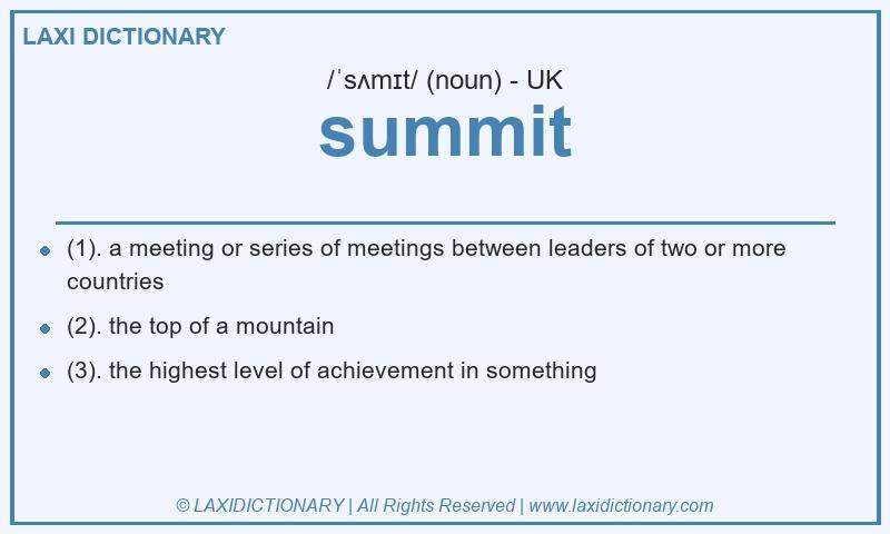 Definition summit in British English