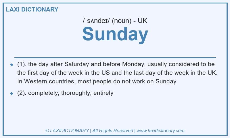 Definition Sunday in British English