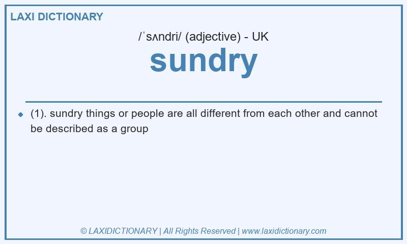Definition sundry in British English