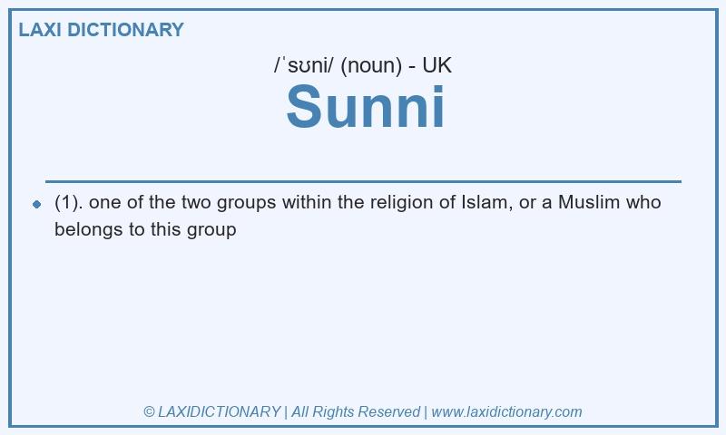 Definition Sunni in British English