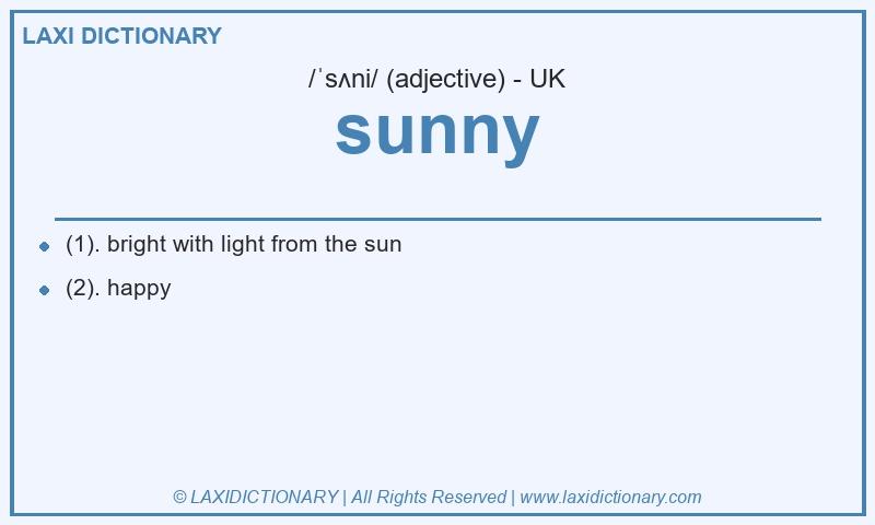 Definition sunny in British English