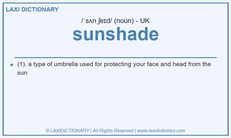 Definition sunshade in British English