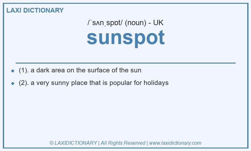 Definition sunspot in British English