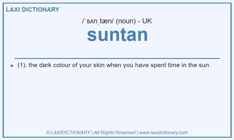 Definition suntan in British English