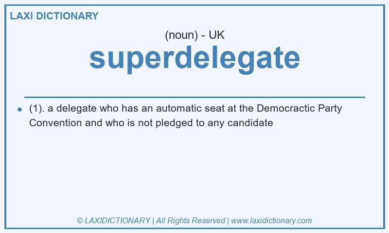 Definition superdelegate in British English