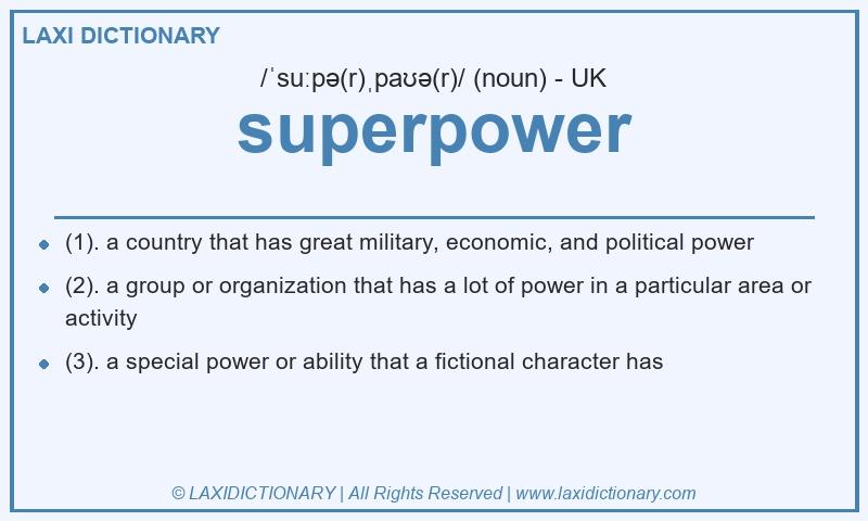 Definition superpower in British English