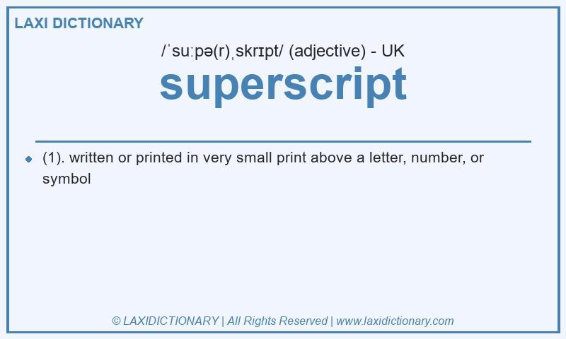 Definition superscript in British English