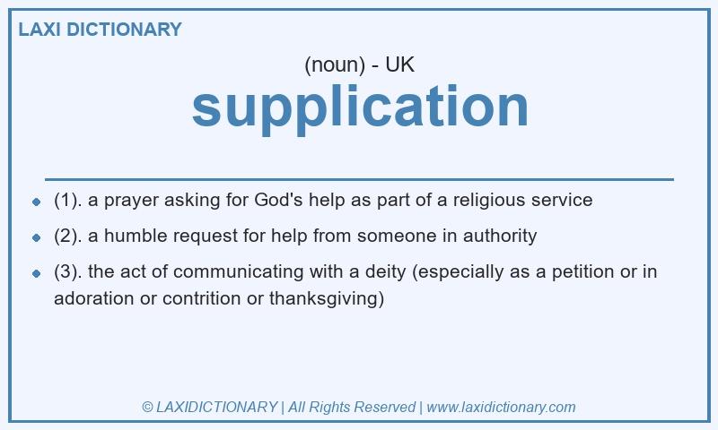 Definition supplication in British English