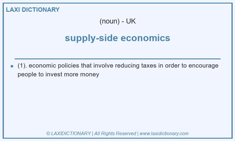Definition supply-side economics in British English