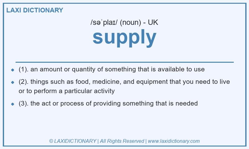 Definition supply in British English